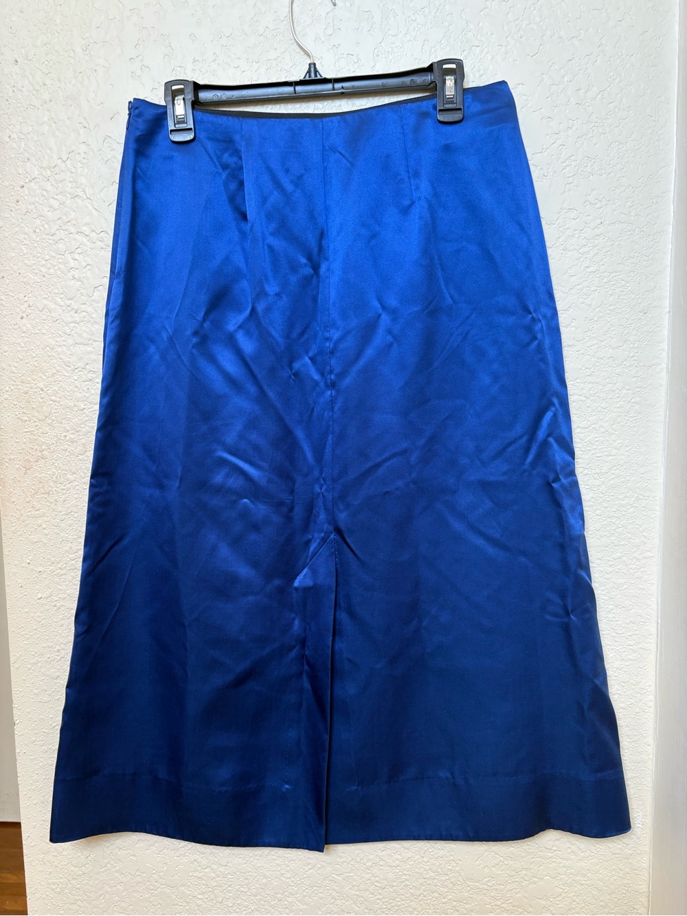COS Mulberry Silk Midi Slip Skirt Royal Blue Satin A Line Side Zip - Picture 7 of 12